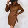 Temperament and Elegance Outer Wear Autumn and Winter Women's Corduroy Dress Female