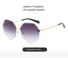 Rimless Oversized Sunglasses Woman Luxury Brand Designer Sun Glasses Female Fashion Retro Gradient Lunette Eil Femme