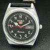 VINTAGE REFURBISHED SEIKO 5 AUTOMATIC 6309A JAPAN MENS BLACK WATCH a442581-1
