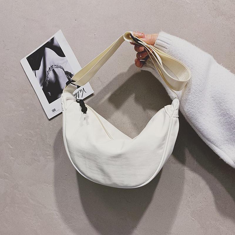 Yogodlns Casual Nylon Shoulder Dumpling Bag Light Crossbody Bag Large Capacity Waist Bag Fashion Half-moon Hobo Bag Clutch