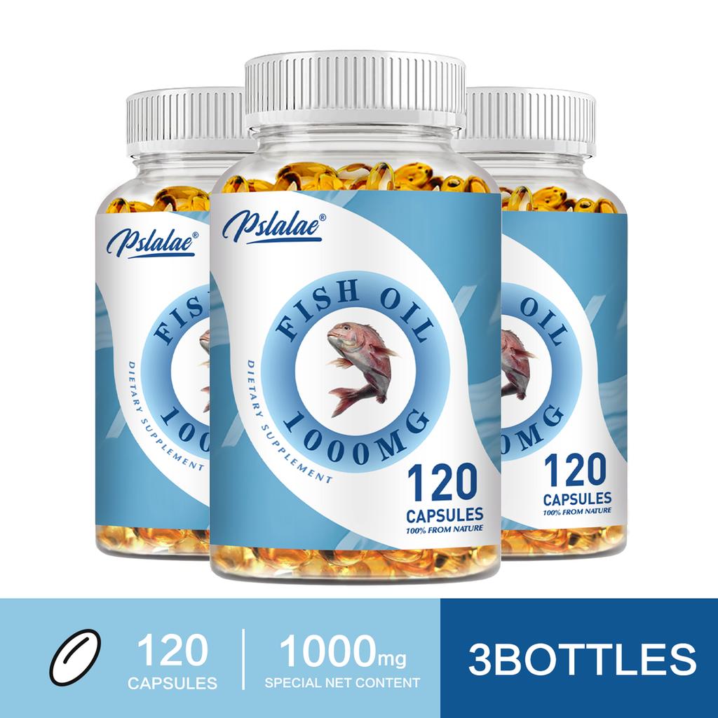 Pslalae Natural Fish Oil Capsules, 1000mg, with Omega-3 Fatty Acids, High-Potency Formula, Suitable for Adults