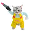 Новый смешной костюм-трансформер для кошки Креативный костюм кошки-ассасина Желтый Нож Костюм-трансформер для питомца Хэллоуин Наряд