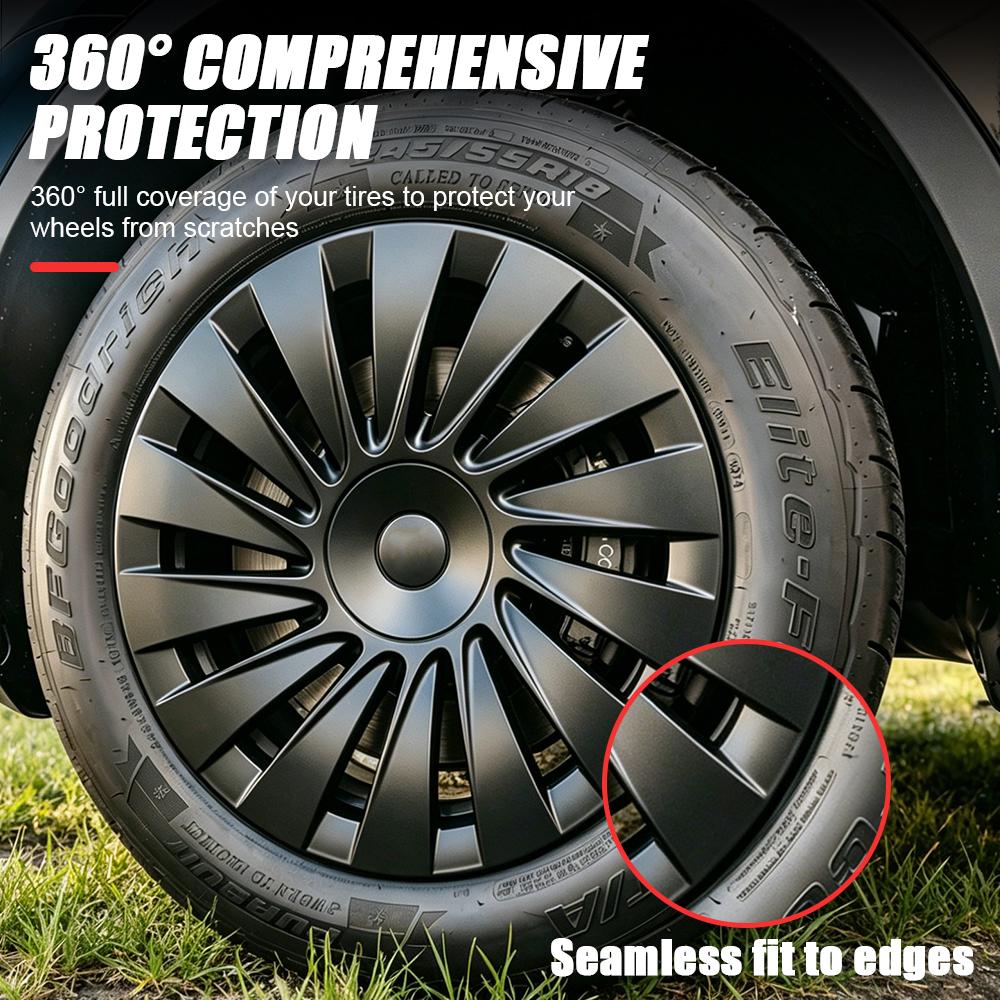 4PCS Full Rim Hubcap for Tesla Model Y Juniper Standard 18 Inch Performance Aperture Wheel Cover Replacement Accessories 2026