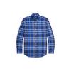 Polo Ss24 Plaid Logo Embroidered Single-Breasted Long Sleeve Shirt Men Shirts Blue MNPOWOV16823285-999