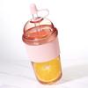 Silicone Cover Clear Tumbler with Lid and Straw Water Bottle Smoothie Cup Suction Cup  Home Use