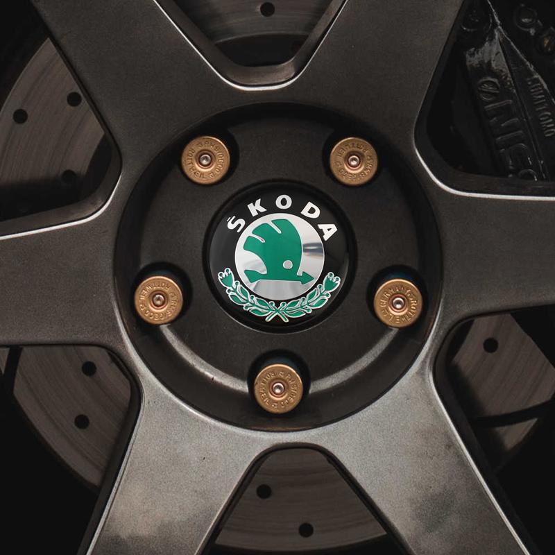 4Pcs 56mm Car Wheel Center Cap Emblem Stickers for Skoda Superb Fabia Kamiq Karoq Kodiaq Octavia Rapid Scala Exterior Accessorie hbkm45