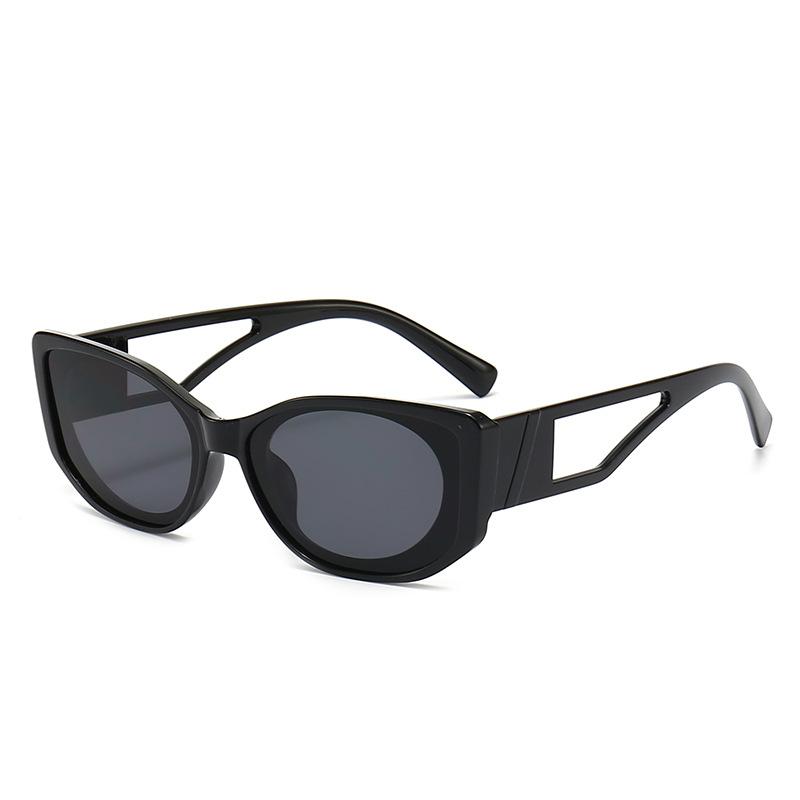European and American new hollow small frame sunglasses women's personality street shooting plain sunglasses fashion cat eye sunglasses