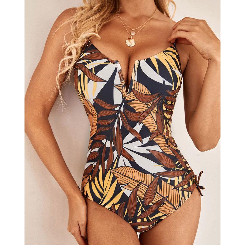 Сексуальный женский цельный купальник, женский купальник с эффектом пуш-ап, купальный костюм с цветочным принтом, купальный костюм, монокини, купальники