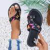 2024 Summer Fashion Hot Selling Toe Cover Women's Slippers Butterfly Mixed Color Flat Casual Beach Comfortable Slippers