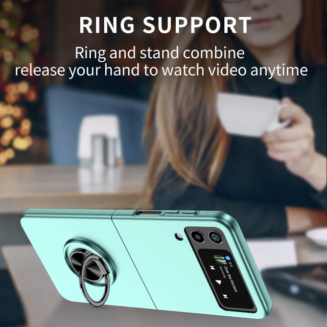 Противоударный кольцевой держатель Встроенный чехол для Samsung Galaxy Z Flip 4 Flip4 Flip 3 Flip3 5g Zflip4 Тонкая сумка для телефона с защитой от царапин