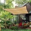 Толстая прочная садовая солнцезащитная сетка из ПЭ, бежевая - Большой квадратный УФ-блок, солнцезащитный парус для защиты открытой террасы и двора