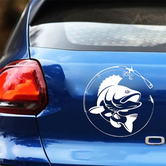 Fishing Rod Hobby Auto Car Fish Vinyl Motorcycle Sticker Vehicle Decor Accessory
