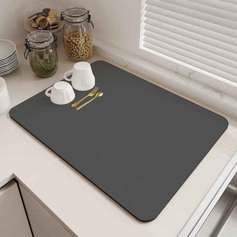 Натуральный свежий стиль Диатомитовая сушильная подставка Супервпитывающая подкладка на столешницу для кухонной раковины Сушка посуды Кофемашина Простой декор