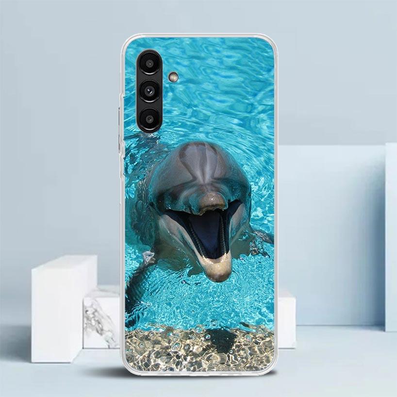 Чехол для телефона с милым дельфином, животным океана, для Samsung Galaxy A17 A37 A57 A16 A15 A14 A13 A56 A55 A54 A53 A36 A35 A34 A33 A26 A25 A24