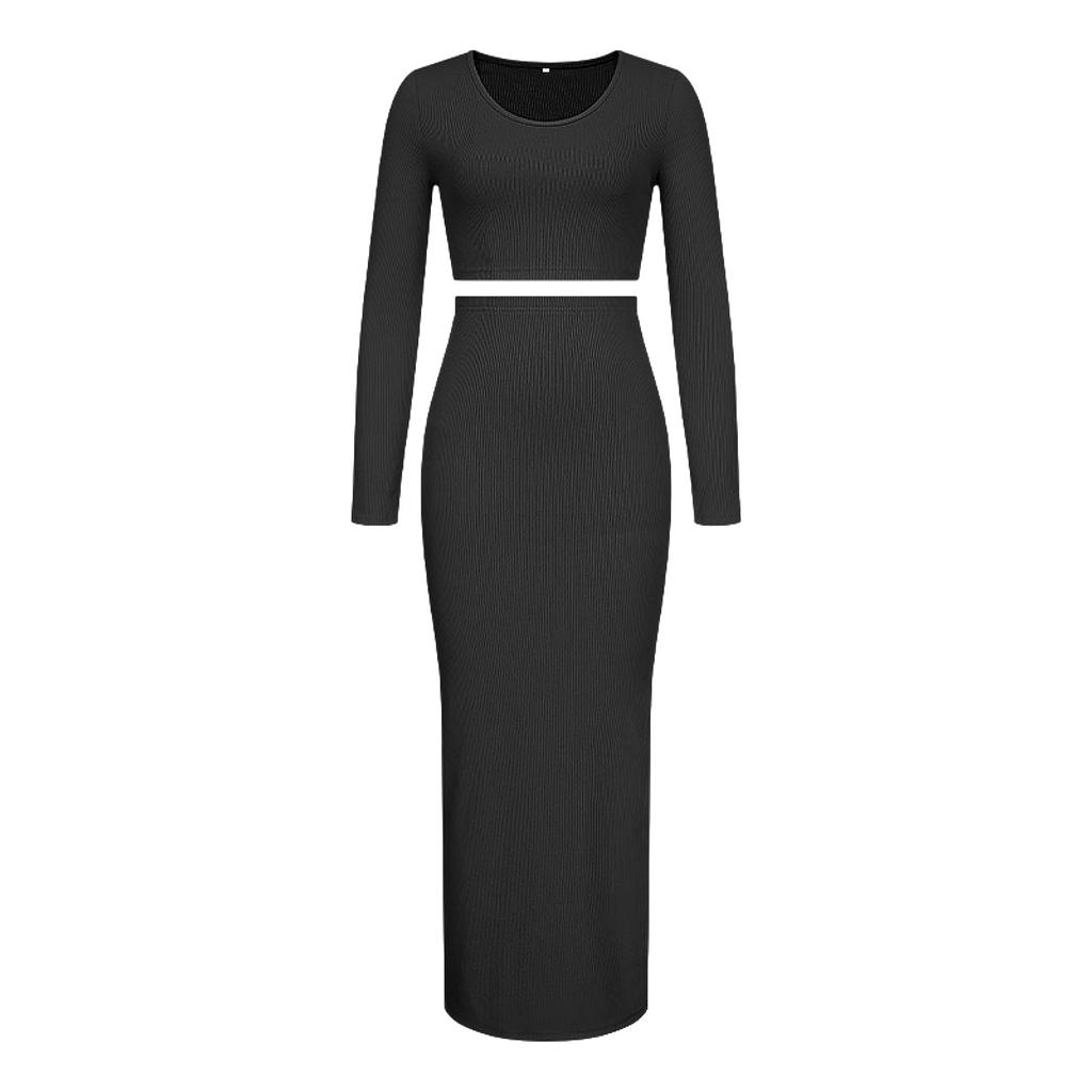 European And American Style Warm Long Sleeved Knit Shirt, Autumn Women's Sexy Outerwear Wrapped Hip Skirt Sweater