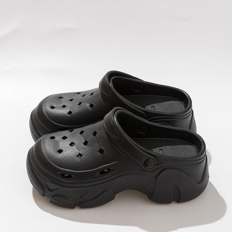 Модные летние новые туфли Cave на толстой подошве для женщин 2024 года, уличные сандалии EVA, нескользящие повседневные домашние тапочки, модная женская садовая обувь