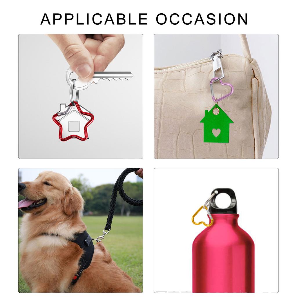 10 шт. Карабин-клип в форме сердца и звезды, брелоки-карабины, металлический пружинный крючок-защелка для фурнитуры для кошелька, сумочки