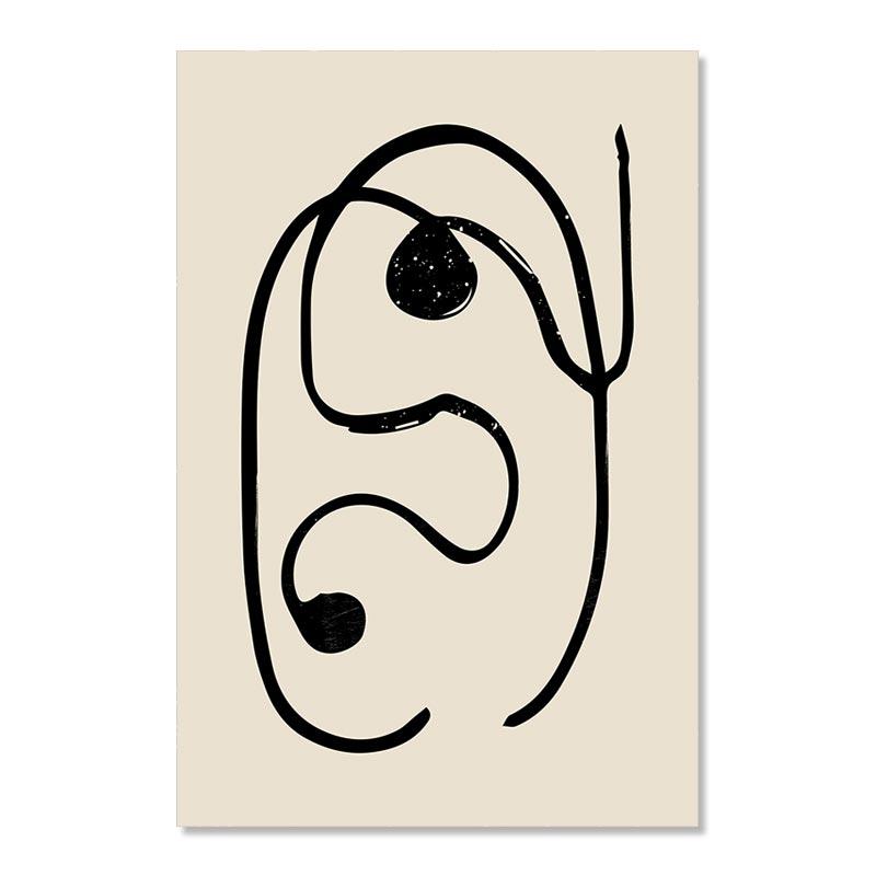 Абстрактная линия холст плакат черно-белая женская картина тела настенное искусство скандинавский минималистичный принт живопись современный декор для гостиной