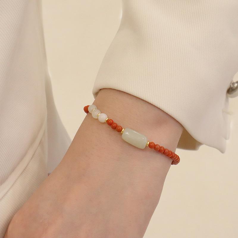 Natural Nanhong Agate Transfer Bracelet Fashion Women Daily Jewelry Lucky Gift