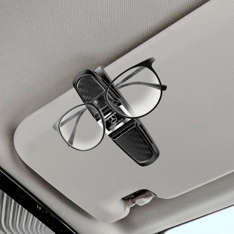 ZQE1 Car Sun Visor Clip 360 Rotation Sunglasses Ticket Card Clamp For Mercedes Benz AMG W205 C300 W203 W206 W108 W124 W126 W140 W168