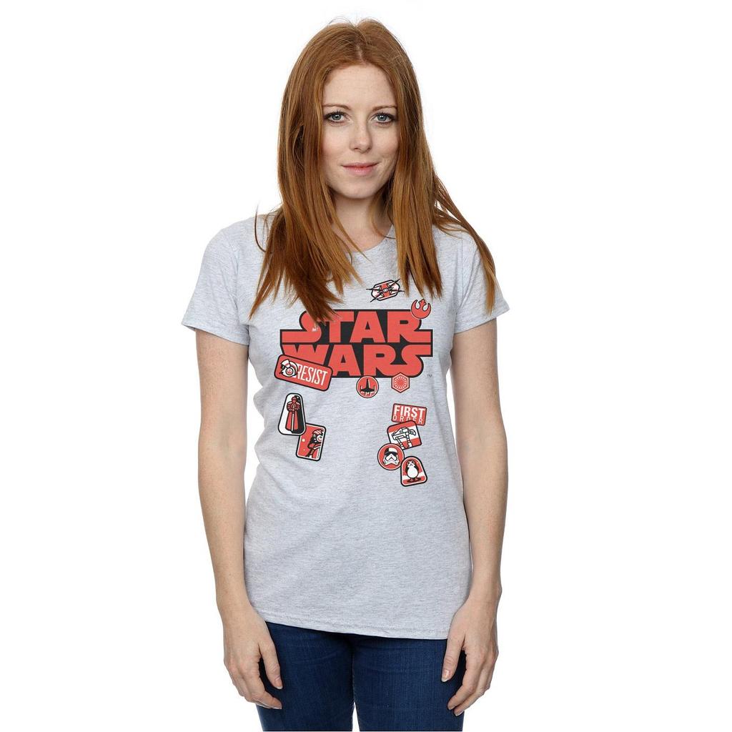 Star Wars Womens/Ladies The Last Jedi Badges Cotton T-Shirt