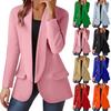 Женский Модный Кардиган с Длинным Рукавом и Открытой Передней Частью в Деловом Повседневном Стиле, Модная Куртка,