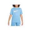 Dri-Fit Casual Simple Comfortable Short Sleeve T-Shirt Kids Tops Blue White HF8100-489