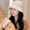 Knitted Fishing Cap Autumn Winter Fleece Round Top Hat Fashion Bucket Hat  Outdoor