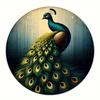 Vintage Peacock Feather Art  Floral Patterns High Definition Metal Wall Art Set of  Retro Round Iron Sheet Decor Includes S