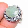 Зеленый Апатит Драгоценный Камень Серебро 925 пробы Ювелирное Кольцо Размер 7