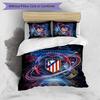 Atletico Madrid Pattern Printed 3PCS Bedding Set Soft Skin-Friendly Washable Duvet Cover & Pillowcases Set All Season Bedroom