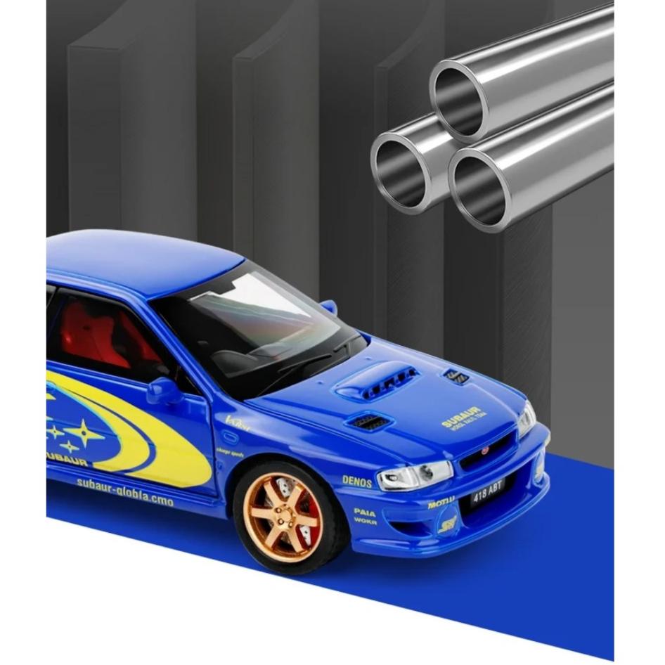 1/32 Scale Subaru Impreza Rally Alloy Racing Model Open Door Desk Ornament Sound Light Children's Toys Boy Gift
