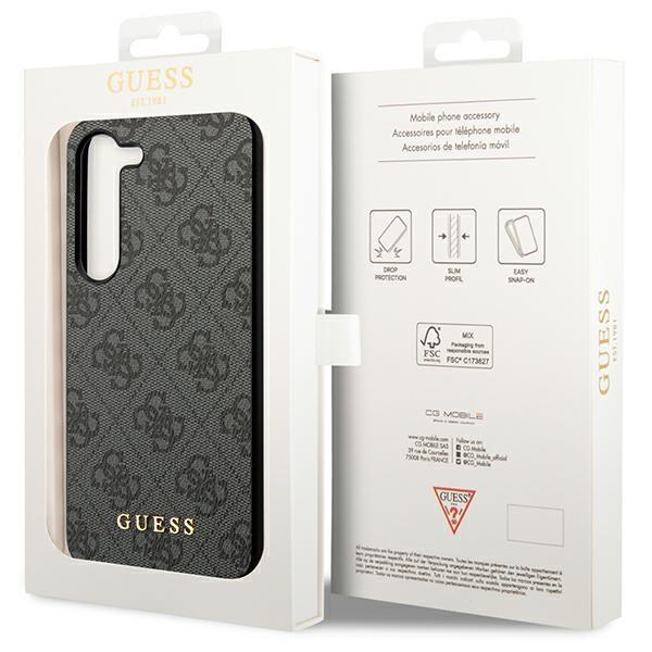 Etui do Samsung Galaxy S23 Guess Hardcase Metal Gold Szary