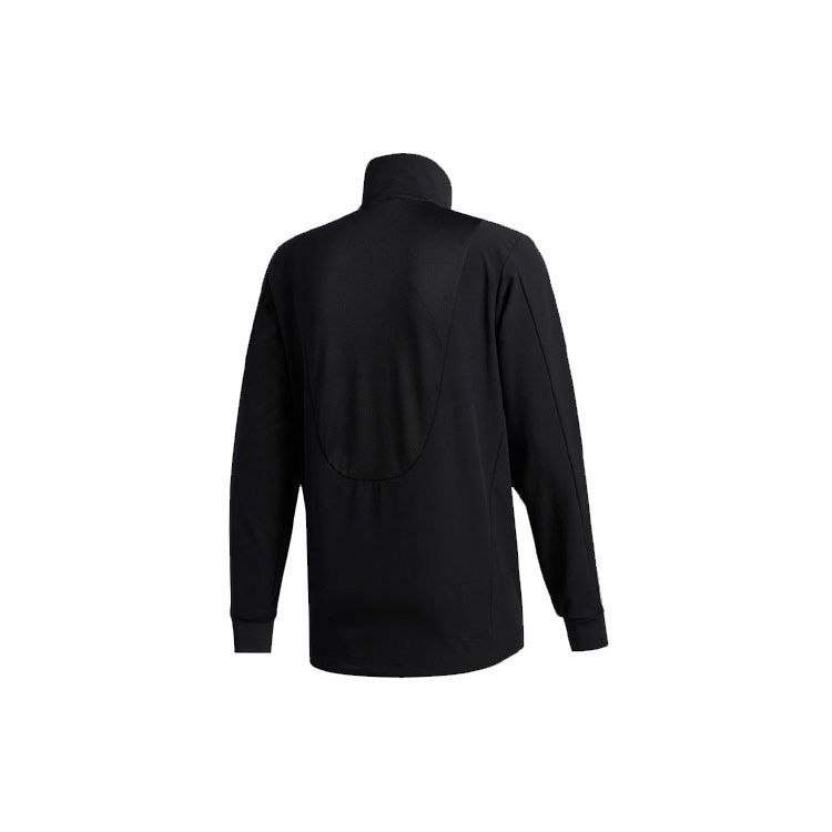 adidas Мужская куртка в полоску Cool Touch с воротником-стойкой и логотипом, черная GE3424