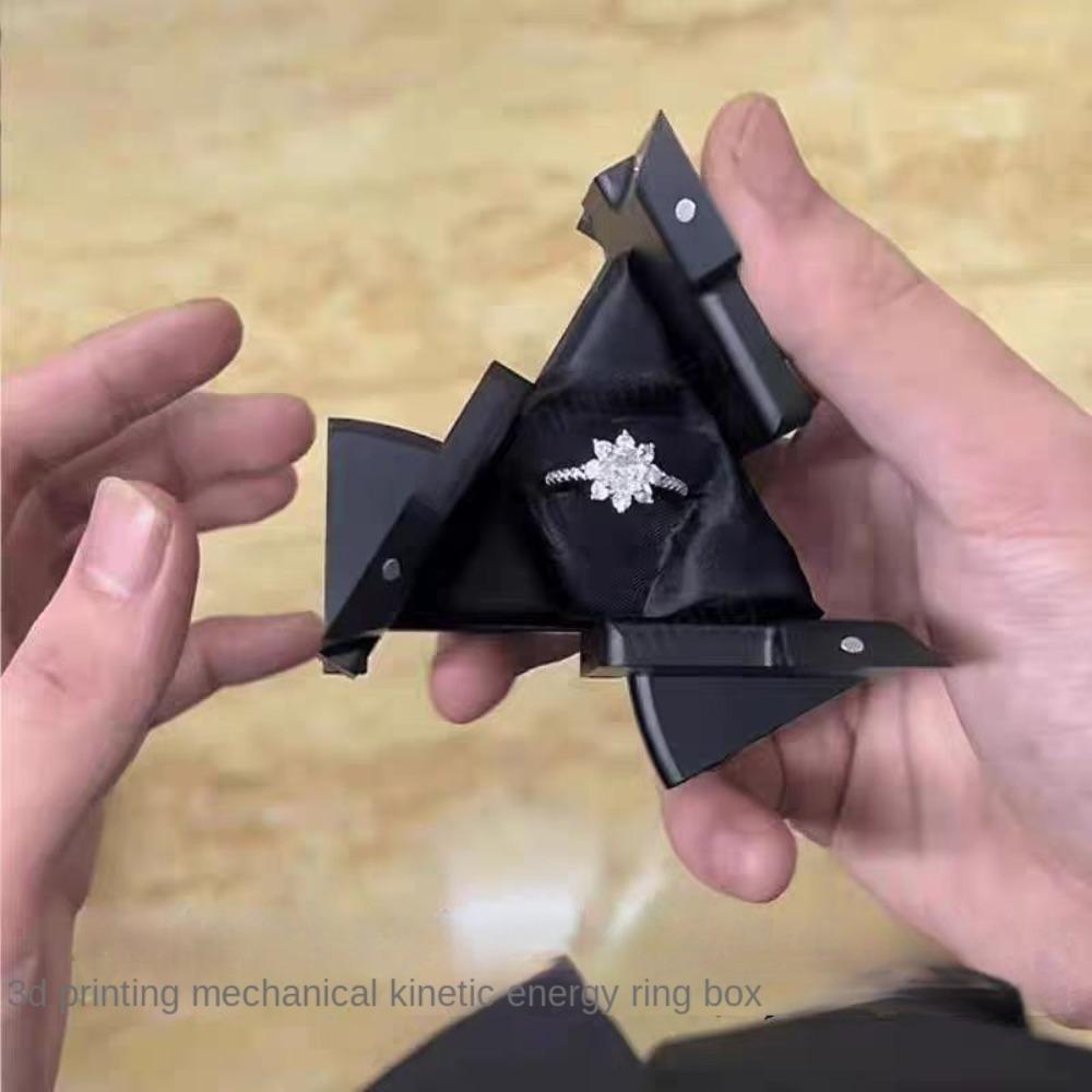 Крутая коробка-кольцо с кинетической энергией Портативная коробка для хранения ювелирных изделий Новая подставка-дисплей для хранения ювелирных изделий