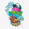 Burger Zombie Art Royalty Free Iron On Heat Transfer Printing Vinyl Patches Sticker for Clothes DIY Appliques Washable Patches