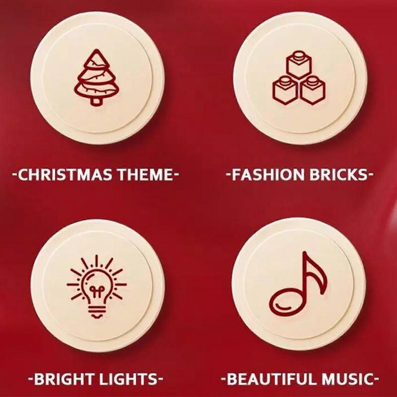 Xmas Snowman Building Blocks Toys Beautiful Music Box Brick Toys Building Kit For Adults Kids