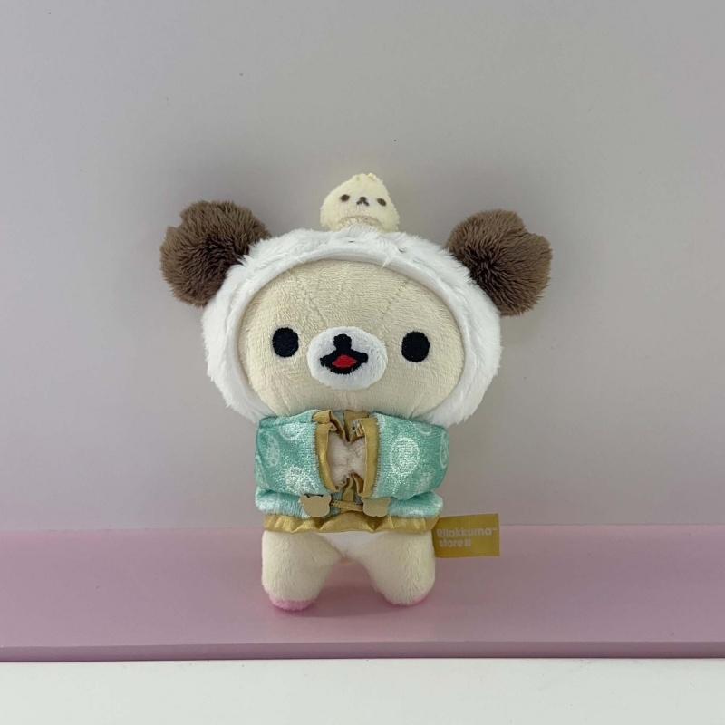 New Relax Bear Black & White Plush Keychain Cartoon Panda Tang Suit Bear kuma Bear Kiiroitori Stuffed Pendant Backpack Charm