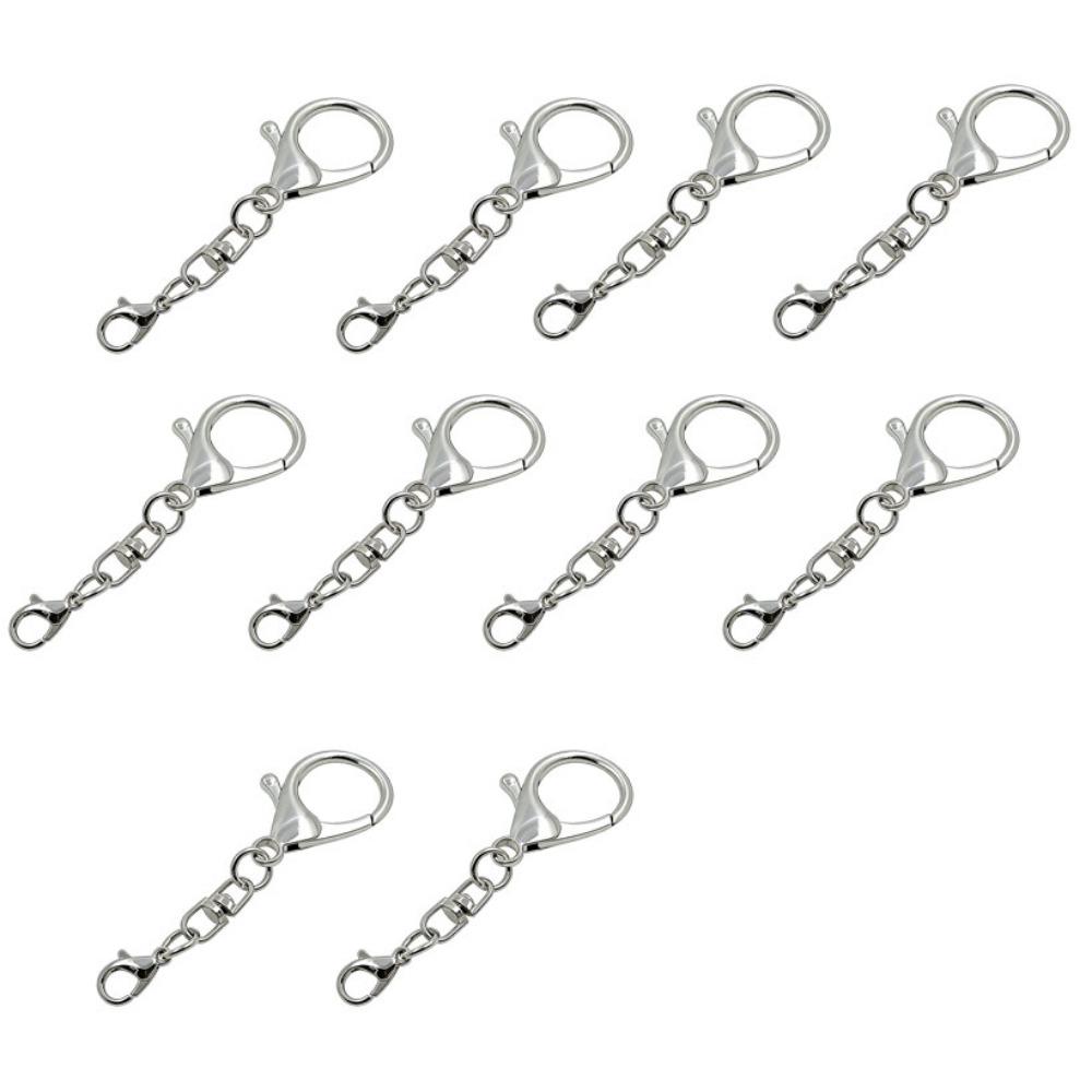 10Pcs Multi Styles Spring Snap Keychain 360 Rotate Star Shaped Clasp  DIY Jewelry Making