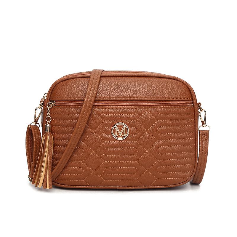 Niche design textured bag women's new daily simplicity with autumn casual shoulder pleated oblique span bag