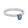 London Blue Topaz Blue Topaz Oval Solitaire Ring - 925 Sterling Silver