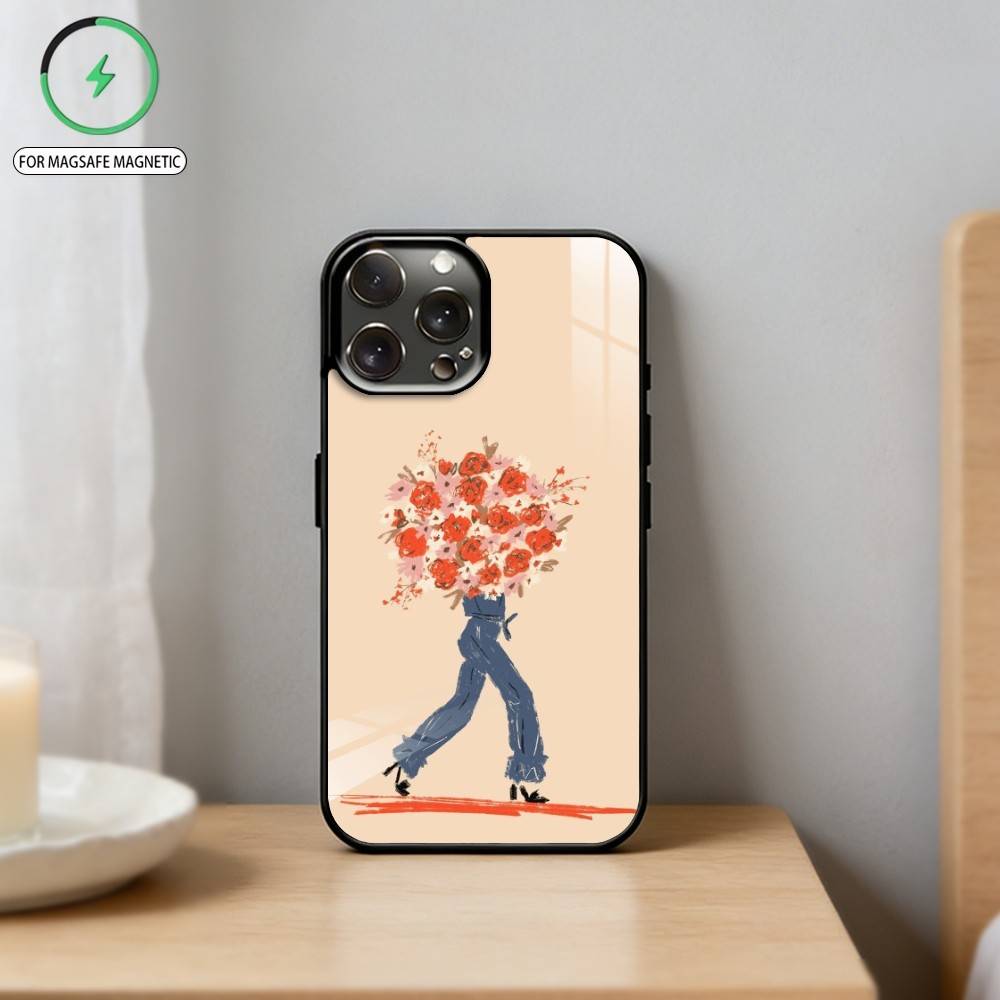 G-Girl Среди Цветов Чехол Для Телефона Для iPhone17,16,15,14,13,12,11 Plus,Pro Max Магнитный Для Magsafe Беспроводной Зарядки