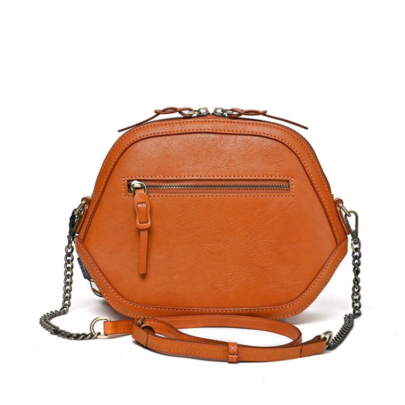 Johnature Vintage Embossed Genuine Leather Shell Bag Women Versatile Natural Real Cowhide Shoulder & Crossbody Bags