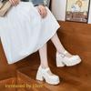 Fashion Fashion White Platform Pumps for Women Super High Heels Buckle Strap Mary Jane Shoes Woman Goth Thick Heeled Party Shoes Ladies