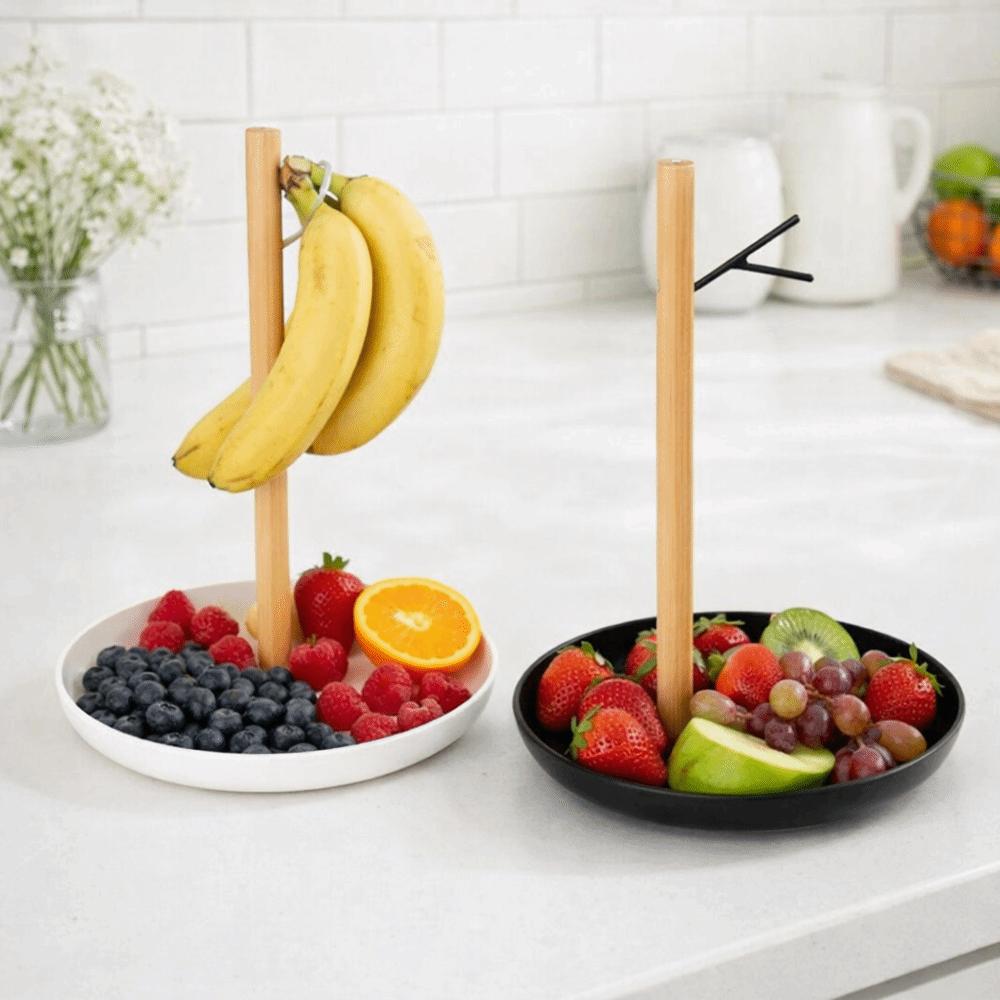 Multi-functional Plastic Fruit Basket with Hook Space Saving Household Banana Hanging Rack Simple Banana Holder Living Room