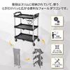 Yumcute Folding Tool Cart, 3 Tiers with Casters, 90kg Weight Capacity, Lightweight, Large Tool Cart, Kitchen Cart, Workbench, Cart, Rack, Cleaning Too