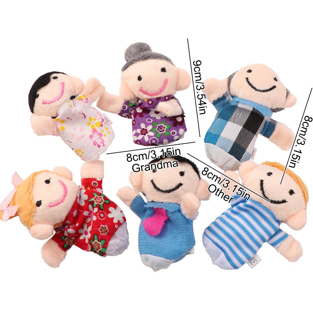 6Pcs Soft Plush Finger Puppets Set Interactive Educational Finger Toys Puppets Toys Role Play