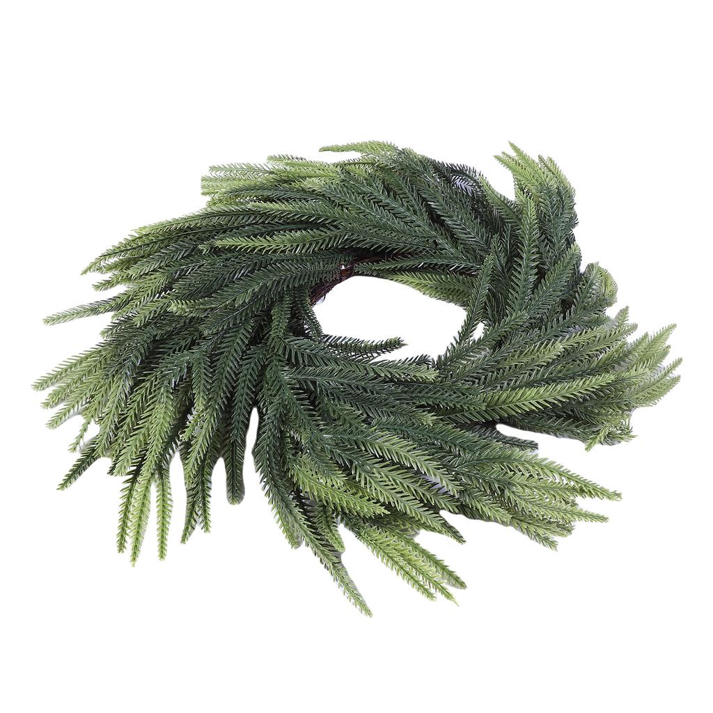 Xmas Wreath Outdoor Front Door Decoration Lifelike Simulated Pine Needle Wreath 40cm