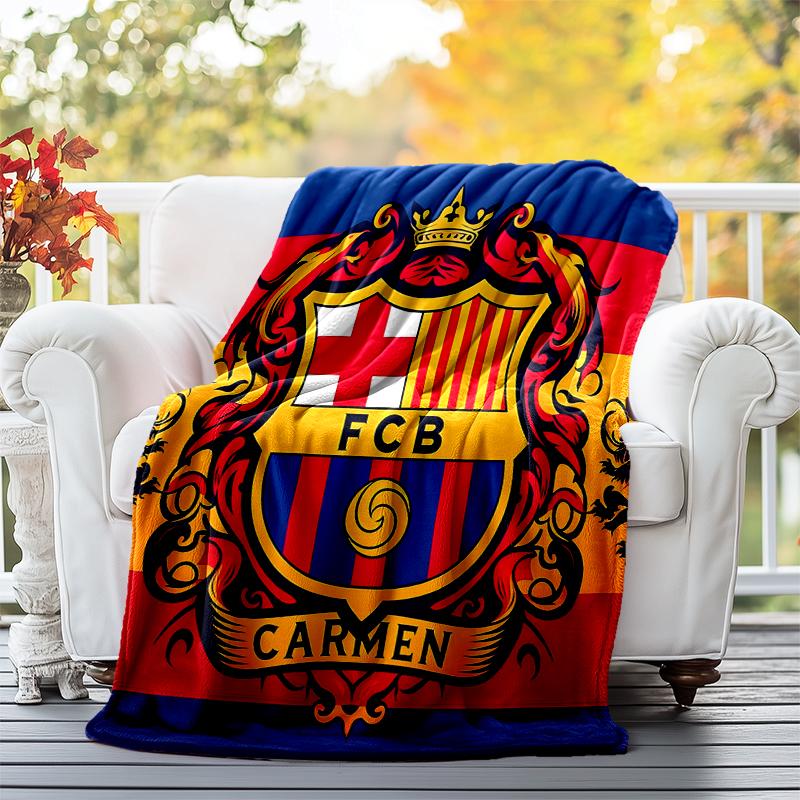 FCB Flannel Blanket Soft All-Season Throw, Design for Camping, Car Travel, Hiking Sofa, Bed, Office Perfect Gift for Parties