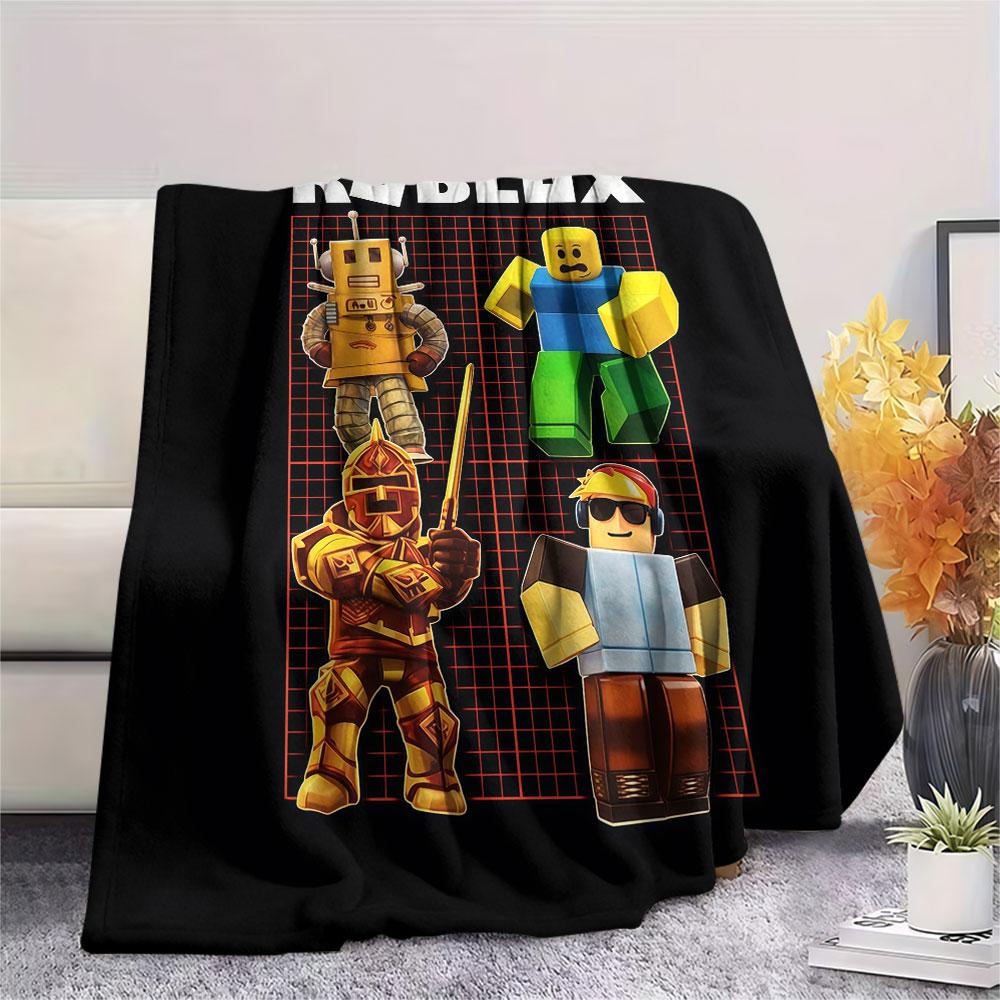 Roblox Printed Flannel Blanket, soft throw for bedroom sofa, washable, Christmas present, great gift.